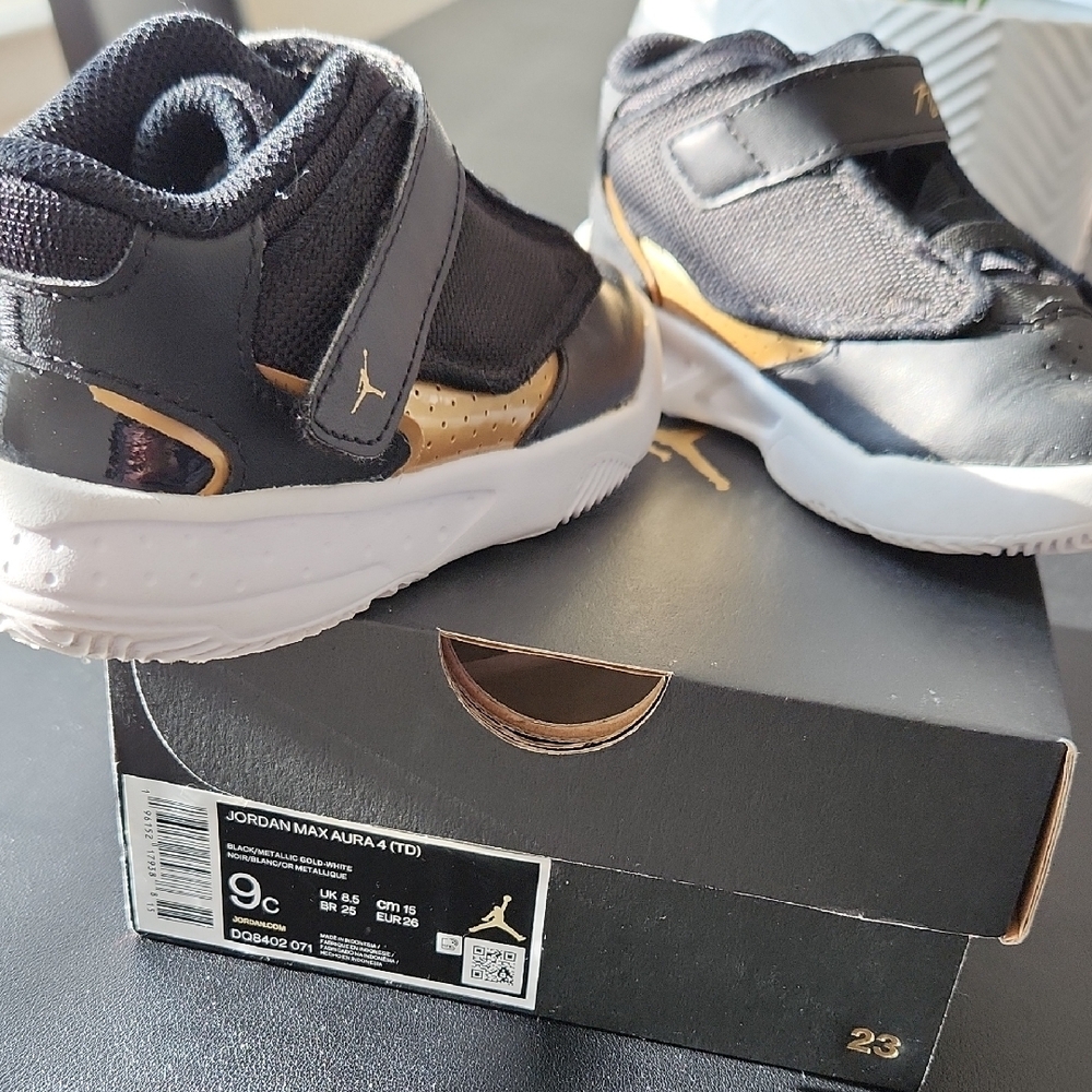 Kids Black and Gold Sneakers - Picture 3 of 7